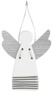 Räder Stříbrný porcelánový anděl STRIPES, závěsný