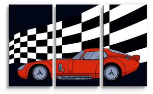 Sablio Obraz - 3-dílný Závodní auto - 120x80 cm