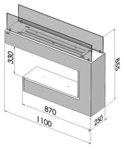 InFire - BIO krb 110x85,5 cm 3kW bílá