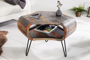 Noble Home Šedý dřevěný konferenční stolek Organic Living