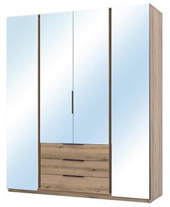Šatní skříň KAJA 4LU 3S | 200 cm | se zrcadly | VYSOKÁ | evoke