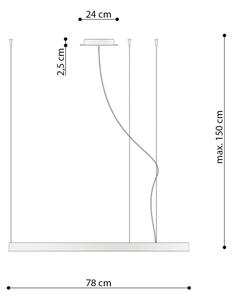 Thoro TH.174 - LED Lustr na lanku RIO LED/50W/230V CRI90 3000K pr. 78 cm zlatá