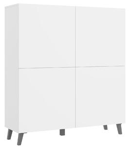 VYSOKÁ KOMODA, bílá, 120/128/39 cm P & B - Online Only komody, Online Only