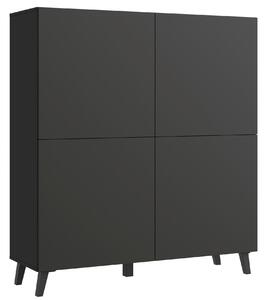 VYSOKÁ KOMODA, černá, 120/128/39 cm P & B - Online Only komody, Online Only