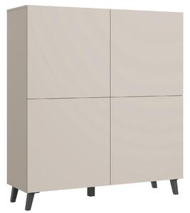 VYSOKÁ KOMODA, béžová, kašmírová, 120/128/39 cm P & B - Online Only komody, Online Only