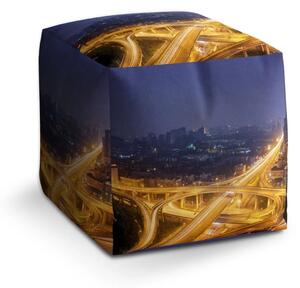 Sablio Taburet Cube Křižovatka - 40x40x40 cm