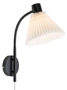 Nástěnné svítidlo Mira, černá/bílá, železo/látka, šířka 22 cm