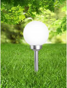 Globo 3378 LED solární zahradní lampa Solar 4x0,06W | IP44 - k zapíchnutí, stříbrná, bílá