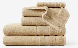 Goldea hebký ručník z organické bavlny - béžový 30 x 50 cm