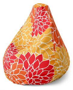 Sablio Sedací vak Pear Barevné květiny - 70 x 95 x 15 cm