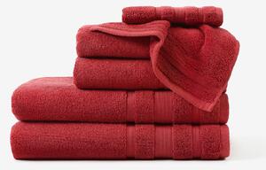 Goldea hebký ručník z organické bavlny - červený 30 x 50 cm