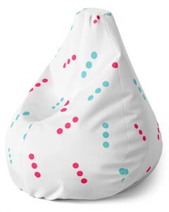 Sablio Sedací vak Pear Tečkované čárky - 70 x 95 x 15 cm