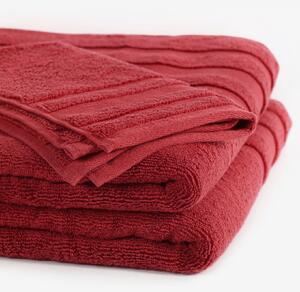 Goldea hebký ručník z organické bavlny - červený 30 x 50 cm