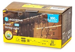 Aigostar - LED Solární řetěz 100xLED/8 funkcí 8x0,6m IP65 teplá bílá
