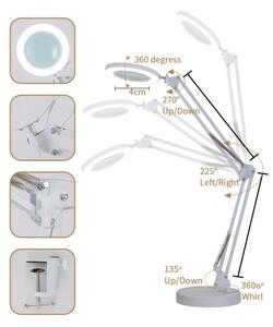 Brilagi - LED Stmívatelná stolní lampa s lupou LED/12W/5V 3000/4200/6000K bílá