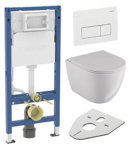 WC SET Geberit DuoFix s WC mísou Caneo, bílá + tlačítko Delta 50, bílé + izolační deska