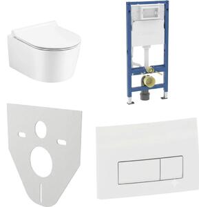 WC SET Geberit DuoFix s WC mísou Corona, bílá + tlačítko Delta 50, bílé + izolační deska
