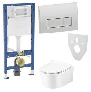 WC SET Geberit DuoFix s WC mísou Corona, bílá + tlačítko Delta 50, chrom + izolační deska