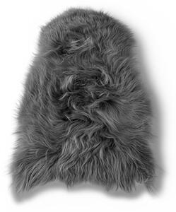Islandská jehněčí kůže, šedá, barvená, dlouhý chlup, velikost III Dlouhý chlup 10-20 cm III - 90-100 cm