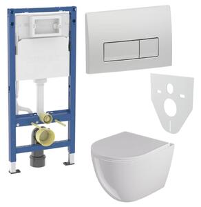WC SET Geberit DuoFix s WC mísou Caneo, bílá + tlačítko Delta 50, chrom + izolační deska