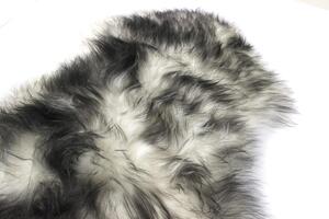 Islandská jehněčí kůže, bílá s tmavým melírem, dlouhý chlup, velikost III Dlouhý chlup 10-20 cm III - 90-100 cm