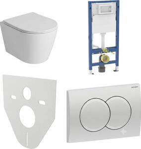WC SET Geberit DuoFix s WC mísou Amaro + tlačítko Delta 01, chrom + izolační deska