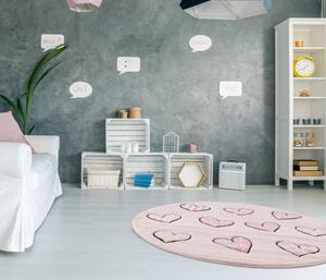 Vopi | Dětský koberec Momo 573-09 pink - 133 x 133 cm kruh