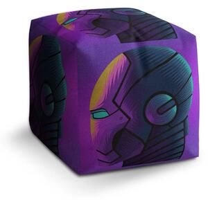 Sablio Taburet Cube Iron Man Helma na fialové - 40x40x40 cm