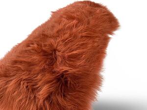Islandská jehněčí kůže, terakota, barvená, dlouhý chlup, velikost II Dlouhý chlup 10-20 cm II - 100-110 cm