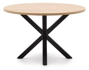 Kulatý jídelní stůl v černo-přírodní barvě ø 120 cm Argo – Kave Home