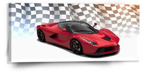 Sablio Obraz Ferrari Závodní vlajka - 110x50 cm