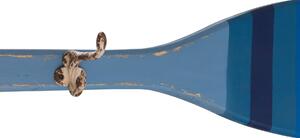 Modrý nástěnný věšák s patinou ve tvaru pádla Paddle - 140*11*17 cm
