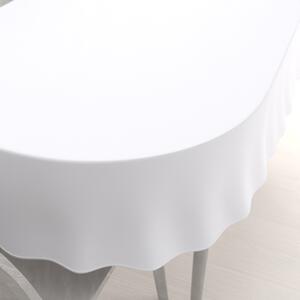 Biante Dekorační oválný ubrus Rongo RG-031 Studený bílý 140x160 cm