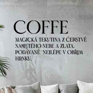 Dřevo života | Dřevěný nápis COFFE magická substance | Barva: Černá | Rozměry (cm): 80x46