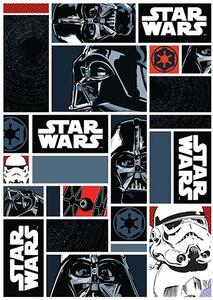 Vopi | Dětský koberec Star Wars 01 Icons, černý/bílý