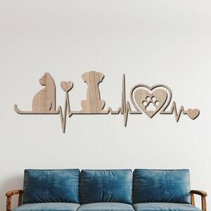 Dřevo života | Dřevěná dekorace Zvířecí láska | Rozměry (cm): 40x13 | Barva: Třešeň
