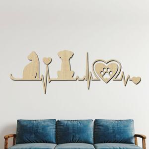 Dřevo života | Dřevěná dekorace Zvířecí láska | Rozměry (cm): 40x13 | Barva: Černá