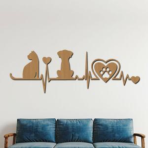Dřevo života | Dřevěná dekorace Zvířecí láska | Rozměry (cm): 40x13 | Barva: Javor