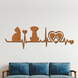 Dřevo života | Dřevěná dekorace Zvířecí láska | Rozměry (cm): 40x13 | Barva: Světlý dub