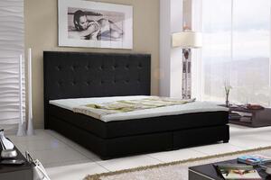 Manželská postel Boxspring 140 cm Caserta (černá) (s matracmi). 616175