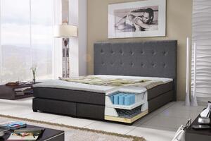 Kontinentální postel 180 cm Caserta (šedá) (s matracemi). 616171