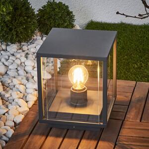 Lucande Podlahová lampa Annalea, 24,5 cm, antracitová, IP54, stmívatelný, Černá, Hliník, Moderní