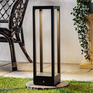 Lucande LED stojací lampa Carlota, 50 cm, antracit, hliník, Černá, Hliník, Moderní