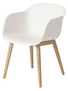 Muuto Židle Fiber Arm Chair, wood base, natural white/oak