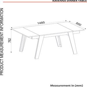 Jídelní stůl (pro 6 osob) Raven (Bílá + Zlatá + Černá). 1072124