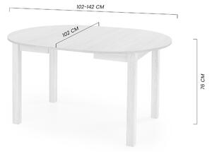 Kulatý rozkládací stůl Neryt 102-142 cm - bílá