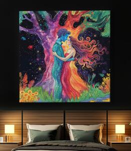 Obraz na plátně - Strom života Milenci kosmo FeelHappy.cz Velikost obrazu: 40 x 40 cm