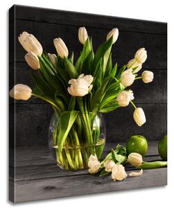 Gario Obraz na plátně Krémové tulipány Velikost: 115 x 55 cm