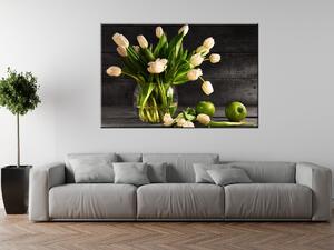 Gario Obraz na plátně Krémové tulipány Velikost: 115 x 55 cm
