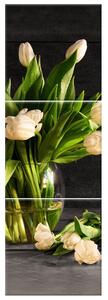 Gario 3 dílný obraz na plátně Krémové tulipány Velikost: 30 x 90 cm
